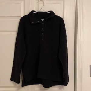Black Aerie Sherpa Snap Button Pullover
